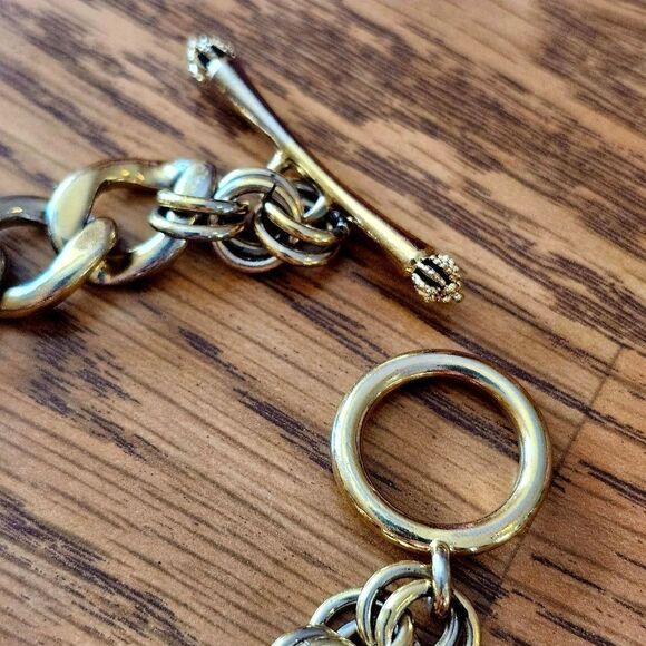 JUICY COUTURE Vintage Gold Starter Bracelet with Toggle Scepter TIMELESS CHIC! - Picture 3 of 8